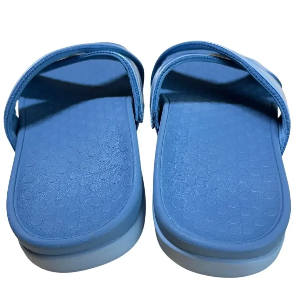 Vionic Merced Women's Cross Strap Slide Orthotic Sandals Blue Size 8 EUC